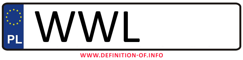 Car plate WWL, city Wołomin